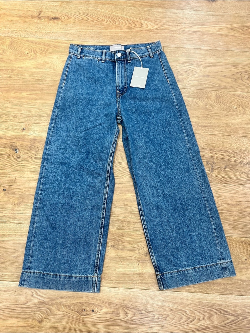 Everlane The Wide Leg Crop Blue Jeans Ankle Size 29 Women NWT - Picture 3 of 10